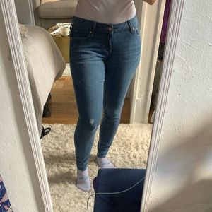 Mid-rise Blue Skinny Jeans
